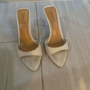 SCHUTZ Women's Stylish Cream Heels